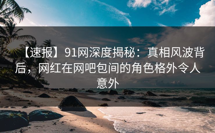 【速报】91网深度揭秘：真相风波背后，网红在网吧包间的角色格外令人意外